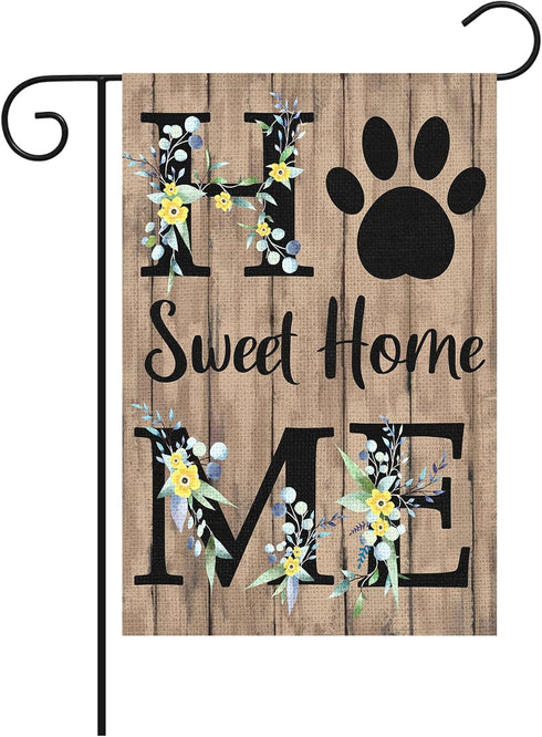 Home Sweet Home Spring Summer Garden Flag 12 x 18 Inch Lawn Flag Double Sided Printed with Pattern Outdoor Yard Welcome Flag Farmhouse Seasonal Ou...