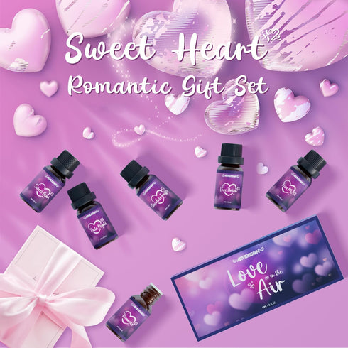 Love Fragrance Oil Gift Set, ARVIDSSON Romance Essential Oils for Candle Making, Romantic Scented Oil - Love Potion, Sweet Heart, Date Night and M...