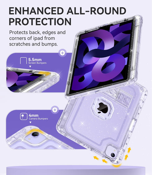 Case for iPad Air 5th/ 4th Generation Case (2022/2020) 10.9'', for iPad Pro 11 Inch (4th/3rd/2nd/1st Gen), Hard Sturdy Slim Cover for iPad Air 5 4...