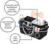 JJRING Craft and Art Organizer Tote Bag - 600D Silver Nylon Fabric Art Caddy with Pockets - for Art, Craft, Sewing, Medical, and Office Supplies S...