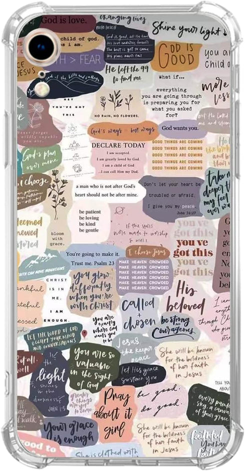 Bible Verses Aesthetic Case Compatible with iPhone XR, Cute Indie Christian Postive Quotes Case for iPhone XR for Teens Men and Women, Trendy Cool...