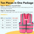 3-Pack Reflective Safety Vest For Women Men - High-Visibility Safety Vest with 2in Reflective Strips for Emergency, Construction, and Safety Use-P...