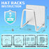 Hat Rack for Wall Hat Organizer (6-Pack), Metal Hat Racks for Baseball Caps, Adhesive Hat Hooks for Wall, No Drilling Hat Hangers for Closet Hat H...