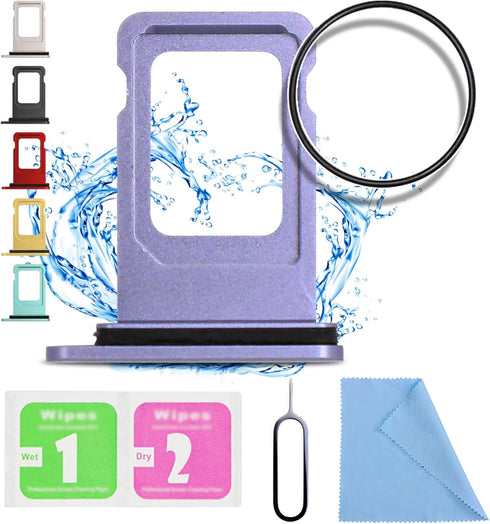 ASDAWN for iPhone 11 SIM Card Slot Replacement for iPhone 11 SIM Card Tray Holder Waterproof Rubber Ring and SIM pin(Single Sim Version 6.1 inches...