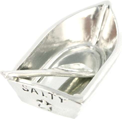 Basic Spirit Boat Salt Cellar w/Spoon Handcrafted Pewter Home Lead-Free SD-19...