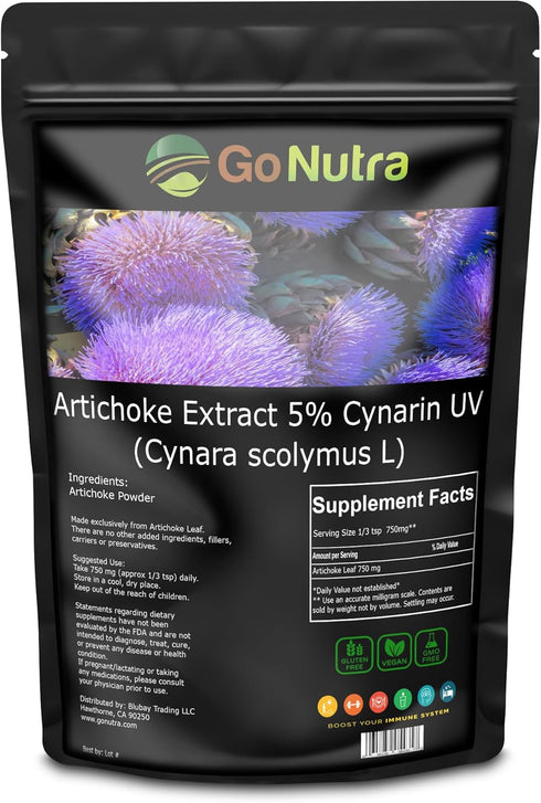 Go Nutra Artichoke Extract Powder Potent 5% Cynarin Artichoke Powder Pure Artichoke Leaf & Stem 4oz. | 150 servings...