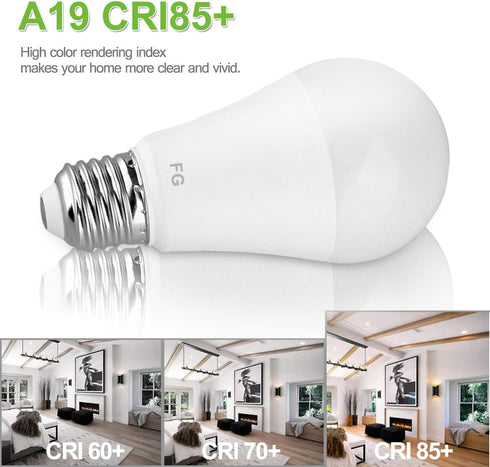 LED Light Bulb, 80 Watt Equivalent A19 LED Bulb, 12W 6500K Daylight White Non-Dimmable E26 Medium Base Light Bulbs for Home Bedroom Kitchen Living...