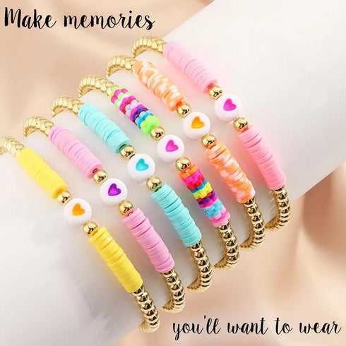 Clay Bead Bracelet Making Kit for Girls 6000 Pcs - Jewelry Craft Set, Earth Tones Flat Heishi Beads Clay Beads for Bracelets Making, Ages 8-12, Ne...
