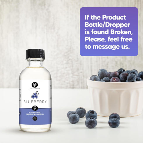 Dolce Flav Blueberry Extract - 2 Ounce Oil-Soluble Multipurpose Flavoring Ideal for Candy Making, Baking, Lip Balm, and Ice Cream - Blueberry Conc...