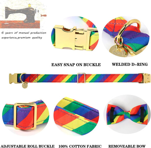 Rainbow Flag Dog Collar Gay Pride Stuff for Parade, DOGWONG LGBTQ Flags Equality Pet Apparel Decor Gift and LGBT Ally Accessories...