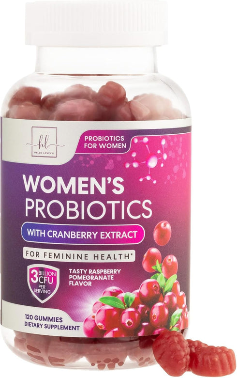 Women's Probiotic - Probiotics for Women Gummy for Digestive Health, Vaginal pH, Urinary & Immune Health Support, 3 Billion CFU w/Cranberry, Probi...