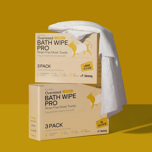 Himmy Large Pet Wipes for Dogs and Cats - 12" x 18" Bath Wipes for Cleaning, Deodorizing, Conditioning, Anti-Itch Grooming, Wet Dog Wipes for Paws...