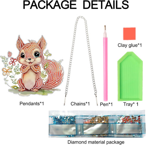 Tontut Easter Diamond Painting Wall Hanging, Squirrel Special Shape Diamond Painting Kit, Acrylic Crafted Diamond Art for Home Wall Garden Decorat...