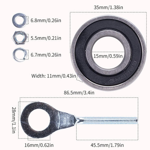 Mini Bike Front Rear Wheel Bearing Set fit for Coleman CT200U BT200X CT200U-EX Baja Warrior Heat Massimo MB165 MB200 196cc 200cc 6.5hp Powersports...