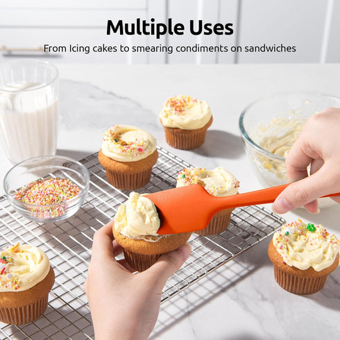 U-Taste Silicone Baking Spatula Set: 600ºF High Heat Resistant, Food Grade Flexible Rubber Kitchen Cooking Mixing Scraper, Food Grade Seamless Ute...