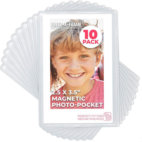 Magnetic Photo Pockets for Fuji Mini Instax Photos (Wallet Size) 10 Pack...