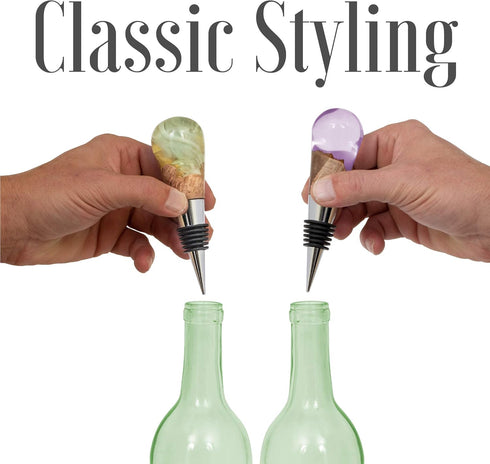 Classic Chrome Style Bottle Stopper with 3/8" x 16 tpi Threaded Post For Attaching Hand Made or Lathe Turned Handles … (5 Chrome Stoppers)...