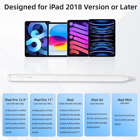 Stylus Pen for iPad, with tilt-Pressure Sensitivity and Multi-Point Anti-False-Touch Function. 20-Minute Fast Charging for 2018-2023 iPad/Mini/Pro...