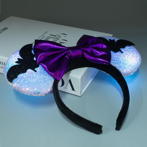 Mouse Ear Light Up Headband, Halloween Headband with LED, Flash Glowing Party Decoration Costume Headwear Hair Accessories for Women Girls...