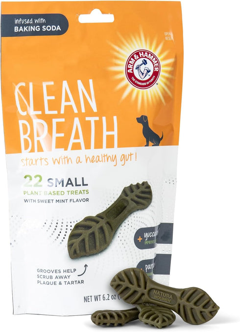 Arm & Hammer for Pets Clean Breath from The Inside Dental Treats for Dogs, Size Small | Mint Flavor Fresh Breath Treats with Parsley, Clove and Yu...