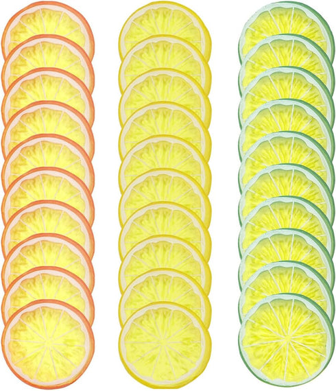 30 PCS Artificial Lemon Slices - Simulation Lemon Slices Plastic Fake Fruit Artificial Lifelike Small Fruit Model for Home Kitchen Table Party Dec...