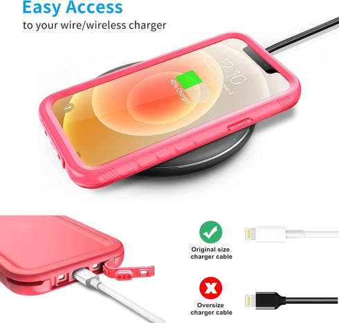 Cozycase Compatible with iPhone 12 Waterproof Case/iPhone 12 Pro Waterproof Case - Full Body Rugged Dustproof Shockproof Case with Built-in Screen...