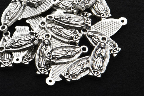 VIDRIO Pack of 80 Lady Guadalupe Pendants Silver Craft Supplies for Jewelry Making Tibetan Accessories for Bracelets Necklace DIY...