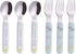 ANNOVA Kids Silverware 6 Pieces Stainless Steel Children's Flatware Set 3 x Forks, 3 x Dinner Spoons Plastic Handle, Toddler Utensils Without Kniv...
