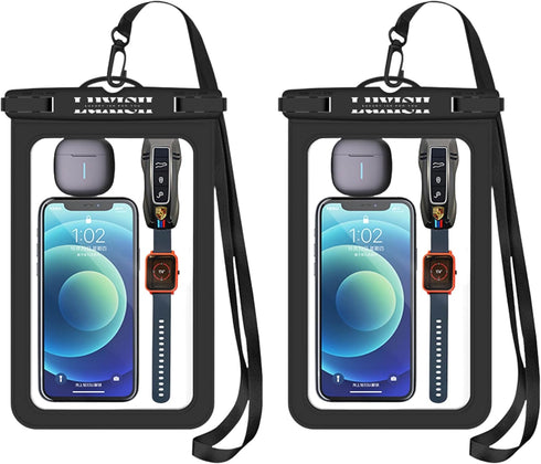 Luxish Waterproof Phone Pouch, Waterproof Phone Case for iPhone 14 Pro Max/13/12/11/SE/8/XS, Samsung Galaxy S23 Ultra/S22/S21, Cellphone Dry Bag B...
