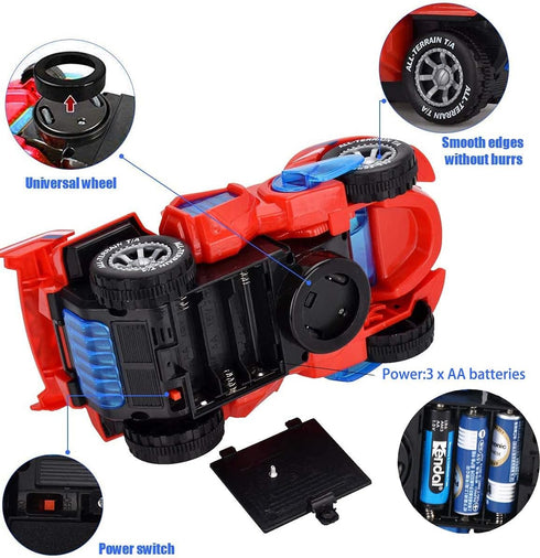 Transforming Dinosaur Toys,Transformer Toys for Kids Car for Boys age 3-5 Dino Car Dinotrux Toys for Kids with LED Light & Music Automatic Transfo...
