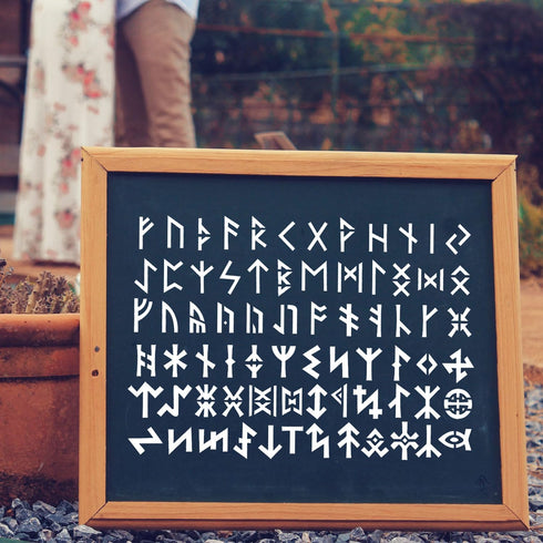 6pcs Wood Burning Stencils, Reusable Symbol Pattern Stencils Runes Stencil Template for Painting on Wood Wall Canvas Drawing Crafts DIY Making Dec...