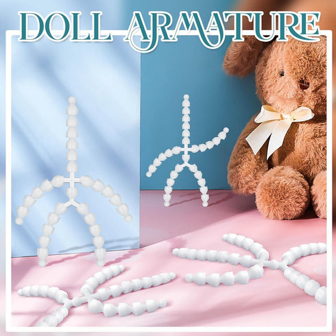 144 Pieces Doll Armature Set with 4Y and 4X Chest Connectors Flexible Doll Joints Plastic Ball for Stuffed Animal Bear Dolls Making DIY Crafts Nee...