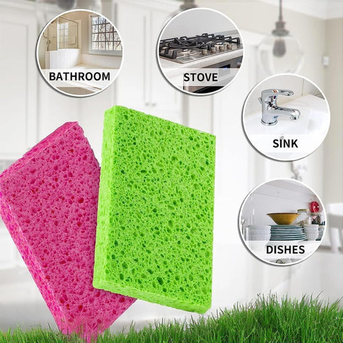 bioGo 30 Pack Compostable Pop-Up Sponges - Expanding, Non-Scratch, Plant-Based Dish Sponges...