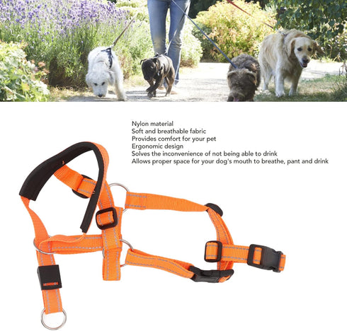 Dog Head Collar Dog Head Halter Collars Headcollars with Safety Strap, Pet Headcollar Stops Pets from Pulling for Outdoor Walk (L)...