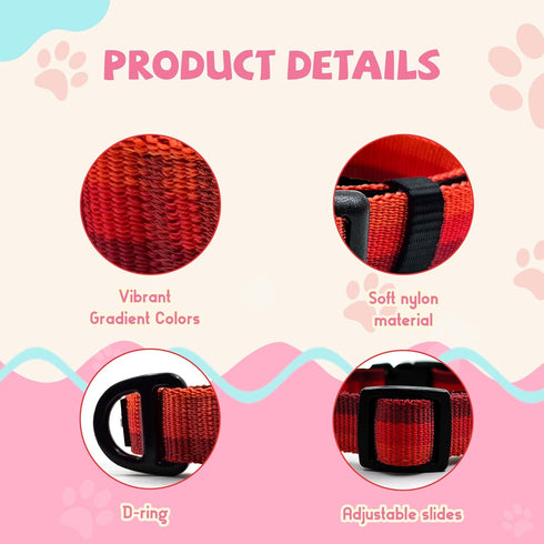 Jacquard Dog Collar, Adjustable Pet Dog Collar for Medium Dogs with Quick Release Buckle, Durable Breathable &Fade Resistant Dog Collar for Medium...