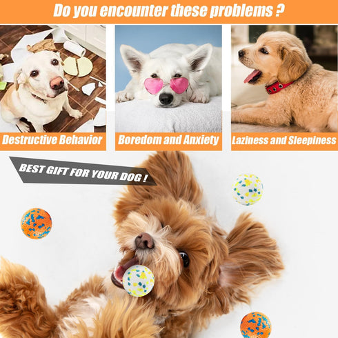 Dog Balls for Aggressive Chewers,Indestructible Floating Dog Ball,Bouncy Fetch Balls for Dogs Small Medium Breed,Lightweight Solid Tennis Balls fo...