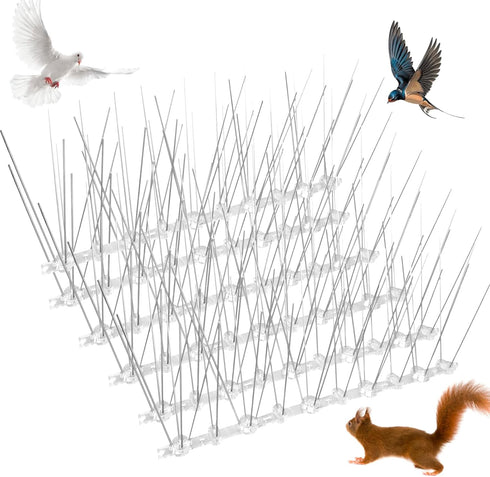 Bird Spikes, 10 Pack Pigeon Spikes of Stainless Steel for Outside to Keep Birds Away, Bird Scare Devices for Small Bird Cat Squirrel, Pigeon Spike...