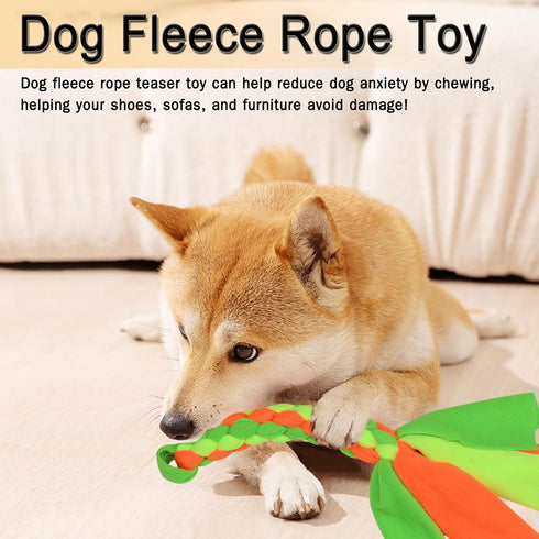 2 Pack Dog Fleece Rope Toy Dog Flirt Pole Replacement Toys to Chase and Tug Interactive Dog Toys with Chewing Rope Pet Braided Rope Tether Lure To...