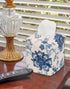 Fabric Tissue Box Cover, Tissue Holder Slipcover, Slips Over Square Cube Cardboard Facial Tissue Boxes -Decorative Cotton Blue Floral Fabric, Made...