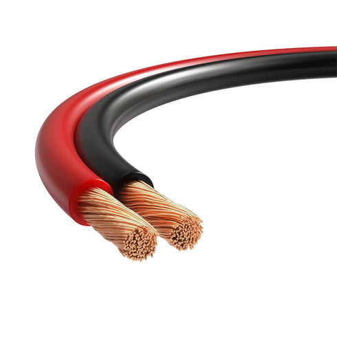 Cables Direct Online Speaker Cable 25FT 14AWG 2 Conductors (14/2) CL3 Rated CCA (Copper Clad Aluminum) Black and Red Jacket Compatible with Low Vo...