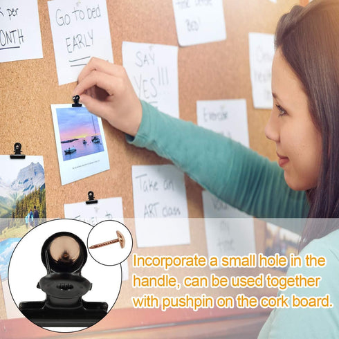 Coideal Black Small Bulldog Clips - 120 Pcs Mini Metal Hinge Bull Clips 22mm Tiny Binder Paper Clamps for Pictures, Photos...