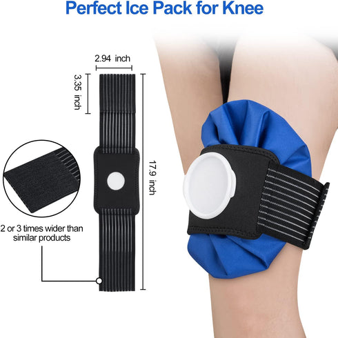 DoeDoe Ice Bag Packs for Injuries Reusable, Refillable 3 Ice Packs (6"/9"/11") with Elastic 1 Breathable Wrap, Hot & Cold Therapy and Pain Relief ...