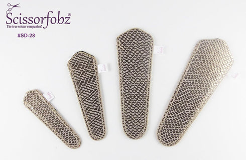 Scissors sheaths by SCISSORFOBZ with ScissorGripper -VALUE PACK-4 sizes- Designer Scissor Covers Holders for embroidery sewing quilting - Quilters...