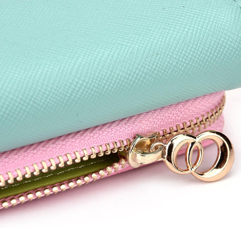 Clutch Wallet with Wristlet and Crossbody Strap for Smartphones or Phablets up to 5.7 Inch - Carrying Case - Frustration-Free Packaging - Teal and...