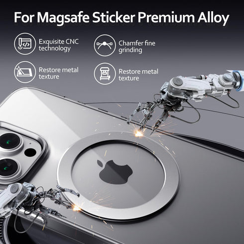 Magnetic Ring Sticker for Magsafe Phone Magnet 2 Pack, Upgrade Bulit-in Magnet for Wireless Charging, Phone Case, Car Holder, Compatible Universal...