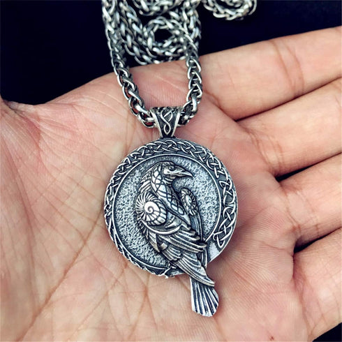 Viking Necklace for Men Norse Wolf Raven Compass Amulet Pendant Viking Rune Talisman Necklace Jewelry Gifts...