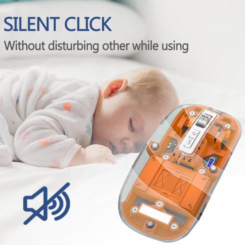 Wireless Mouse Bluetooth LED Clear Slim Silent Bluetooth Mouse 2.4G & Bluetooth Tri-Mode 2400DPI Optical Computer Mouse Portable Rechargeable Tran...