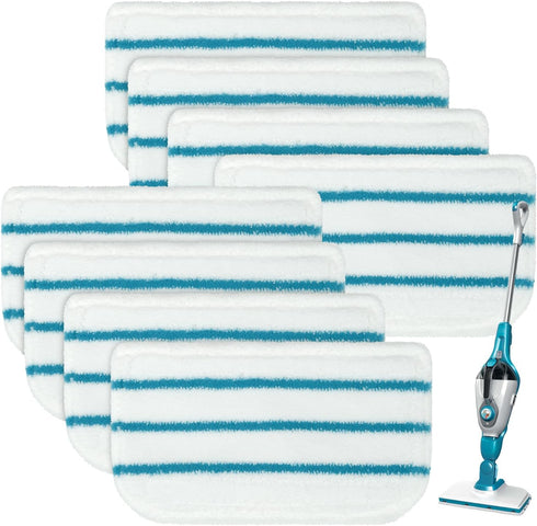 8 Pack Steam Mop Pads Replacement Compatible with Black+Decker Steam Mop SM1600, SM1610, SM1620, HSM13E1, HSMC1300FX, HSMC1321, HSMC1361SG SMP20 B...