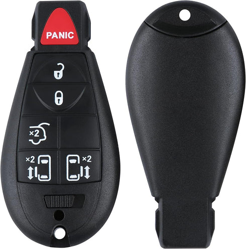 5+1 Buttons Car Keyless Entry Remote Control Key Fit for Dodge Grand Caravan 2008-2014?Chrysler Town and Country 2008-2015?M3N5WY783X? Pack of 2...