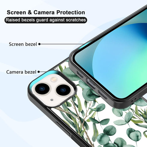 Summer Eucalyptus Case for iPhone 13/14 Case 6.1 Inch, Silicone Ultra Shockproof Funny Protection Cute Plant Phone Case for Girls Women Baby Cover...